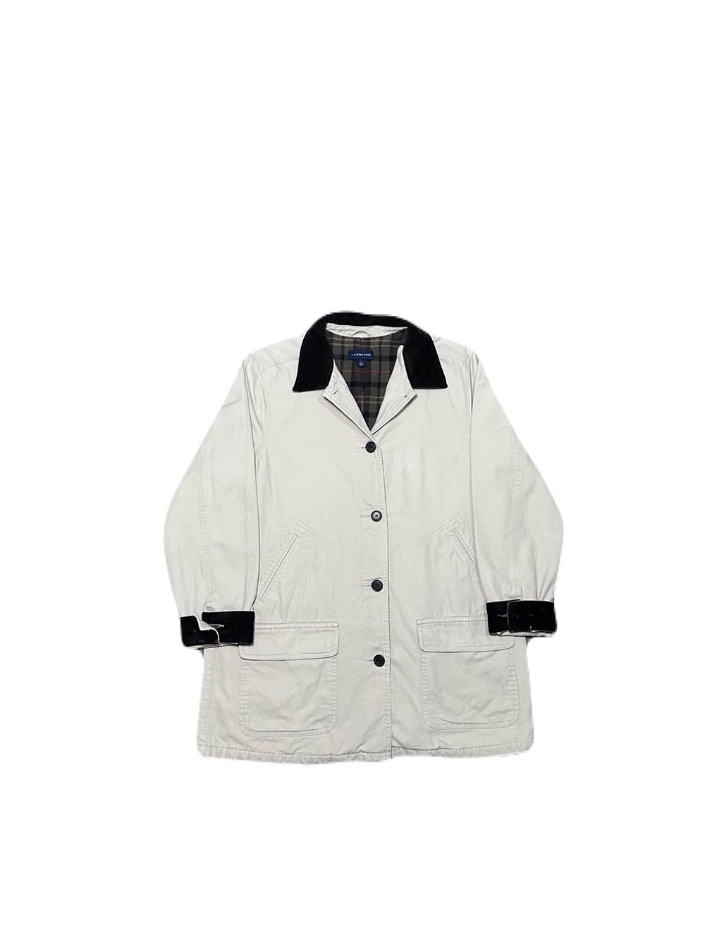 Lands End Barn Farm Field Jacket Women's Large 14/16 Flannel Lined Chore Coat